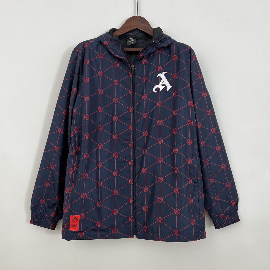 AAA Quality Arsenal 23/24 Wind Coat - Navy Blue/Red